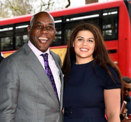 Maddie Harriott with her father.
